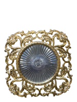 dessous d'assiettes perlé or