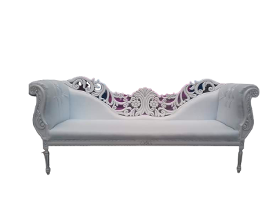 banquette florale blanche mariage décoration orientale