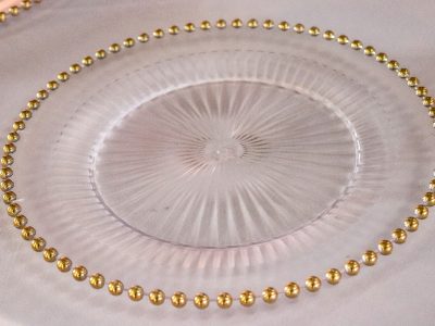 Dessous d'assiettes perlé or