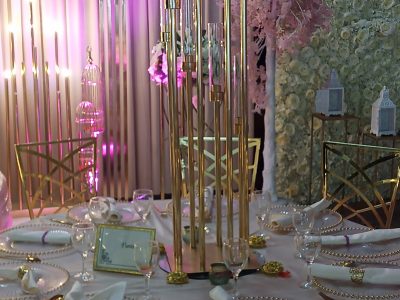 Centre de tables or.