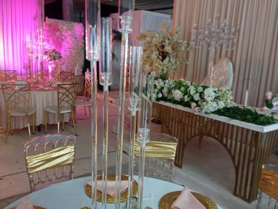 centre de table chandelier plexi