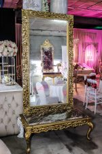 console et miroir or